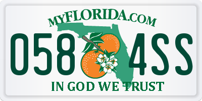 FL license plate 0584SS