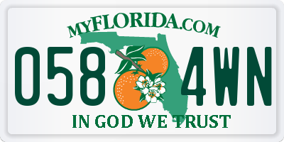 FL license plate 0584WN