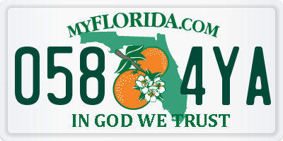 FL license plate 0584YA