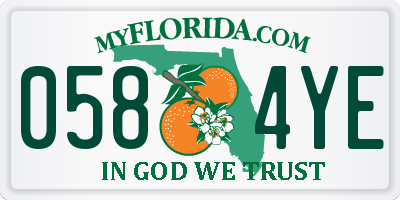FL license plate 0584YE