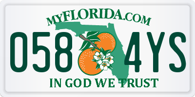 FL license plate 0584YS
