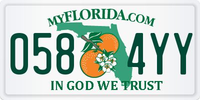FL license plate 0584YY