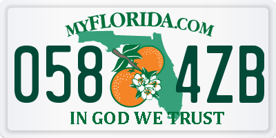 FL license plate 0584ZB