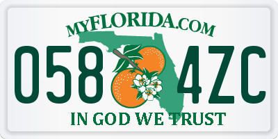 FL license plate 0584ZC