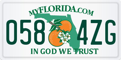 FL license plate 0584ZG