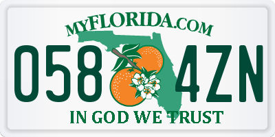FL license plate 0584ZN