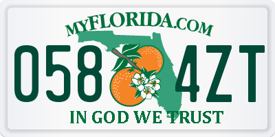 FL license plate 0584ZT