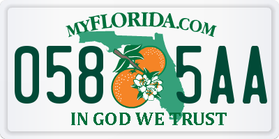 FL license plate 0585AA