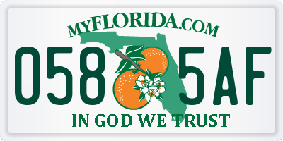 FL license plate 0585AF
