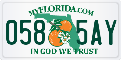 FL license plate 0585AY