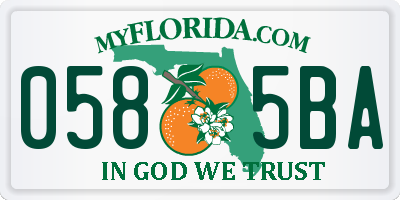 FL license plate 0585BA