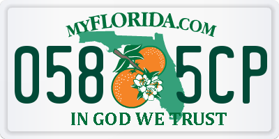 FL license plate 0585CP