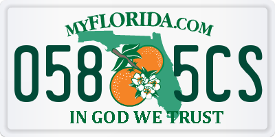 FL license plate 0585CS