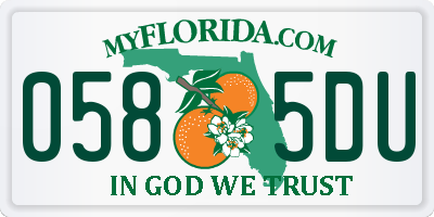 FL license plate 0585DU