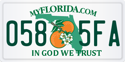 FL license plate 0585FA