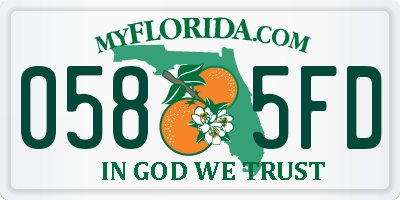 FL license plate 0585FD