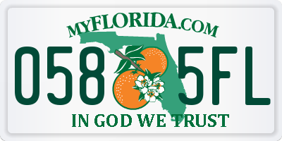 FL license plate 0585FL
