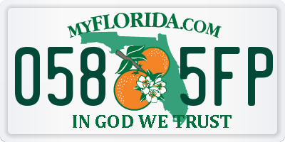 FL license plate 0585FP