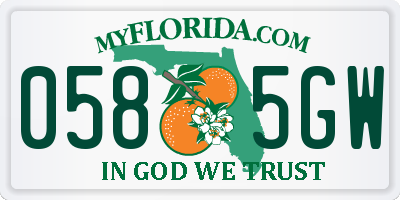 FL license plate 0585GW