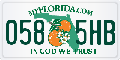 FL license plate 0585HB