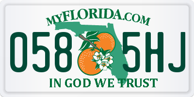 FL license plate 0585HJ