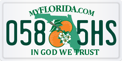 FL license plate 0585HS