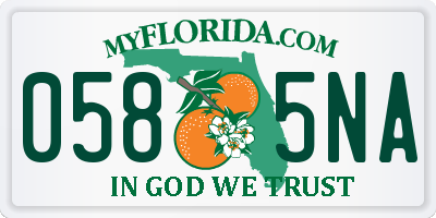FL license plate 0585NA