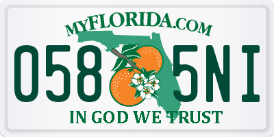 FL license plate 0585NI