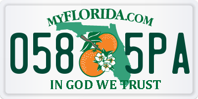 FL license plate 0585PA