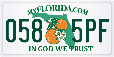 FL license plate 0585PF