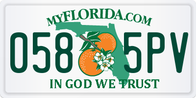 FL license plate 0585PV