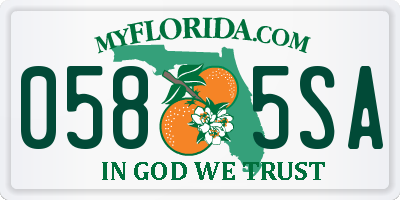 FL license plate 0585SA