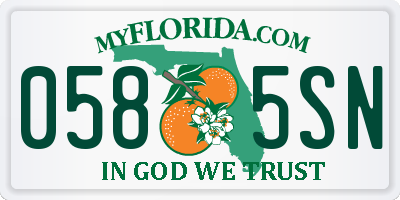 FL license plate 0585SN