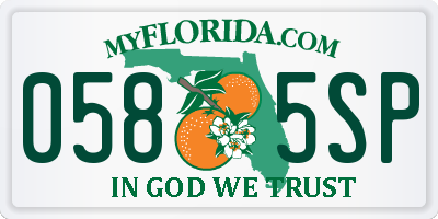 FL license plate 0585SP