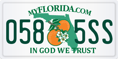 FL license plate 0585SS