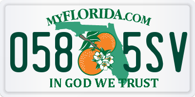 FL license plate 0585SV