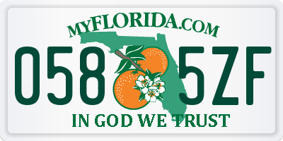 FL license plate 0585ZF