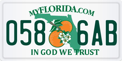 FL license plate 0586AB