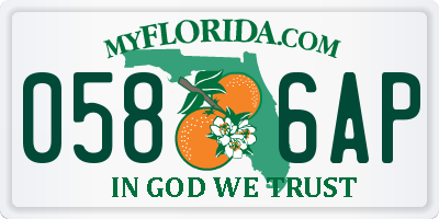 FL license plate 0586AP