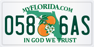 FL license plate 0586AS
