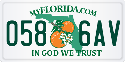 FL license plate 0586AV