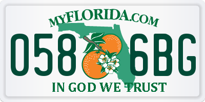 FL license plate 0586BG