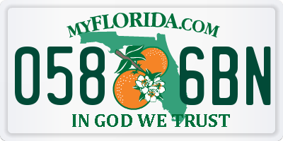 FL license plate 0586BN