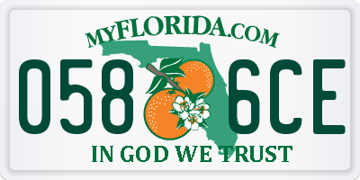 FL license plate 0586CE