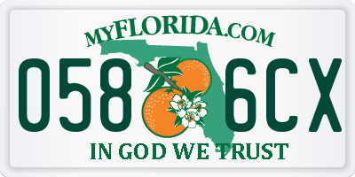 FL license plate 0586CX