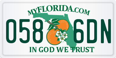 FL license plate 0586DN