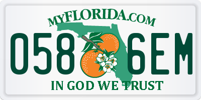 FL license plate 0586EM