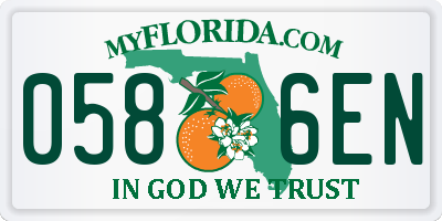 FL license plate 0586EN