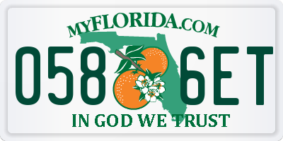FL license plate 0586ET