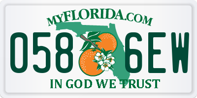 FL license plate 0586EW